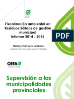 Fiscalización Ambiental en Residuos Sólidos de Gestión Municipal 2014 2015