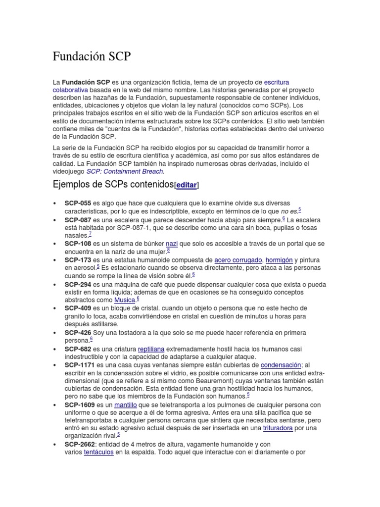 Introducción a la Fundación SCP | PDF | Ocio