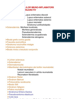 Tabel difuz de boli ale țesutului conjunctiv - promoperso.ro
