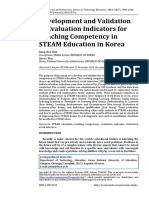 Development and Validation of Evaluation Indicators For Teaching Competency in STEAM Education in Korea