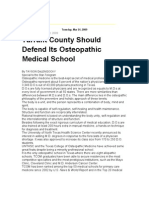 Posted On Mon Mar. 23 2009 Tarrant County Should Defend Its Osteopathic Medical School