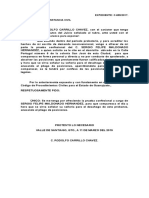 Escrito de Ofrecimiento de La Prueba Confesional A Cargo de Sergio Felipe Maldonado Hernandez