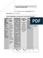 Annual Project Report (APR) : Outcomes