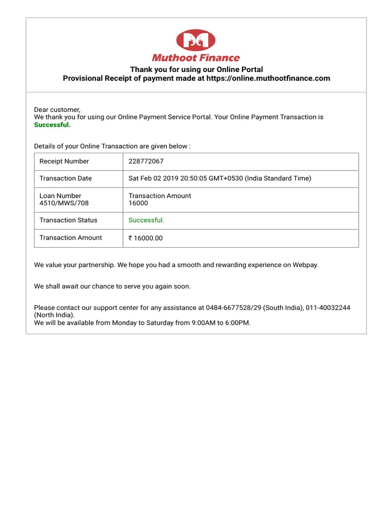 Muthoot pay discount