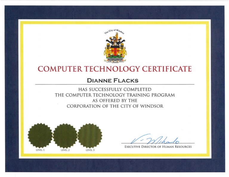 Computer Technology Certificate Awarded | PDF | Technology & Engineering