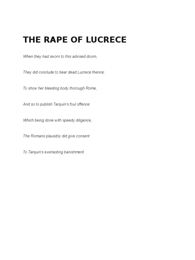 The Rape of Lucrece | PDF