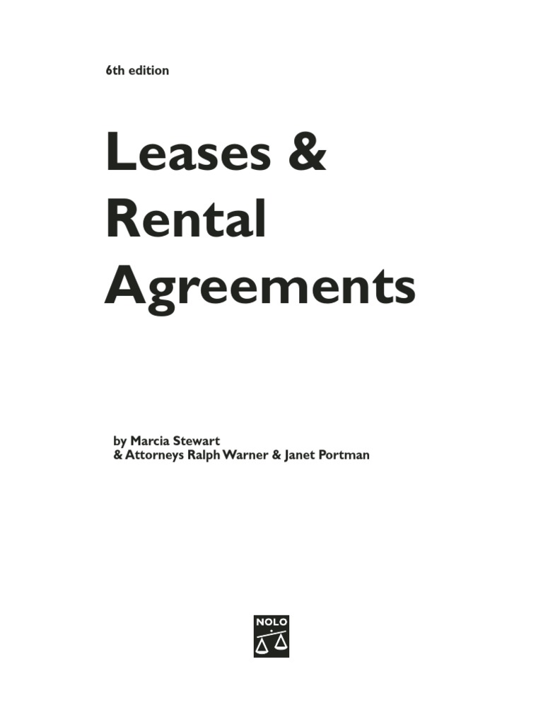 Nolo Press Leases and Rental Agreements 23th (23)  PDF  Lease Within cpa hire agreement template