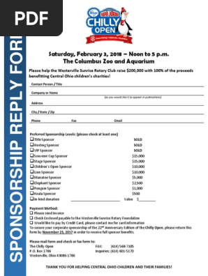 sponsorship form