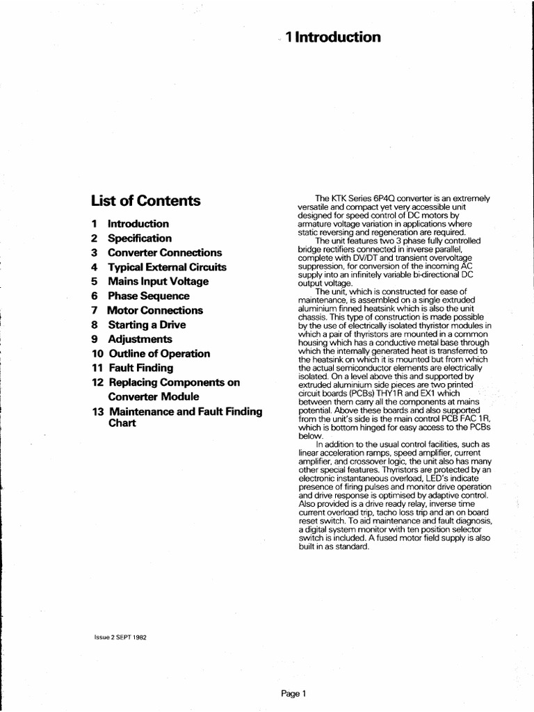 KTK 6p DC Motor Drive Manual | PDF