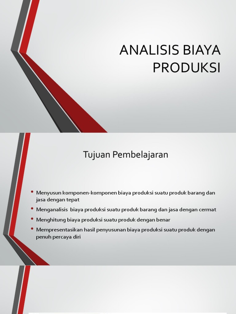 Analisis Biaya Produksi