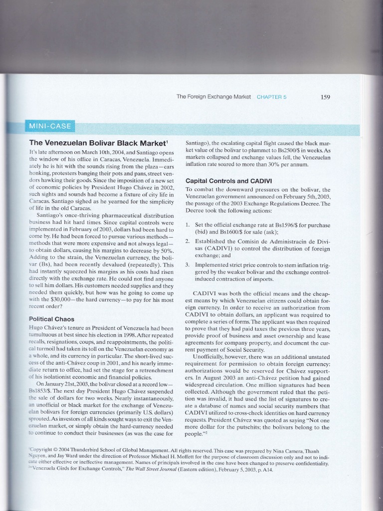 Venezuelan Bolivar Black Market Case Study PDF