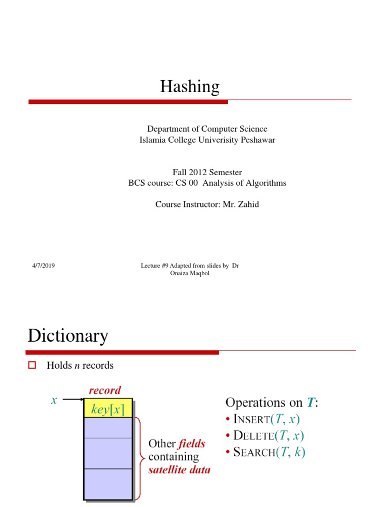 Analysis of Hashing Techniques | PDF | Algorithms And Data Structures ...