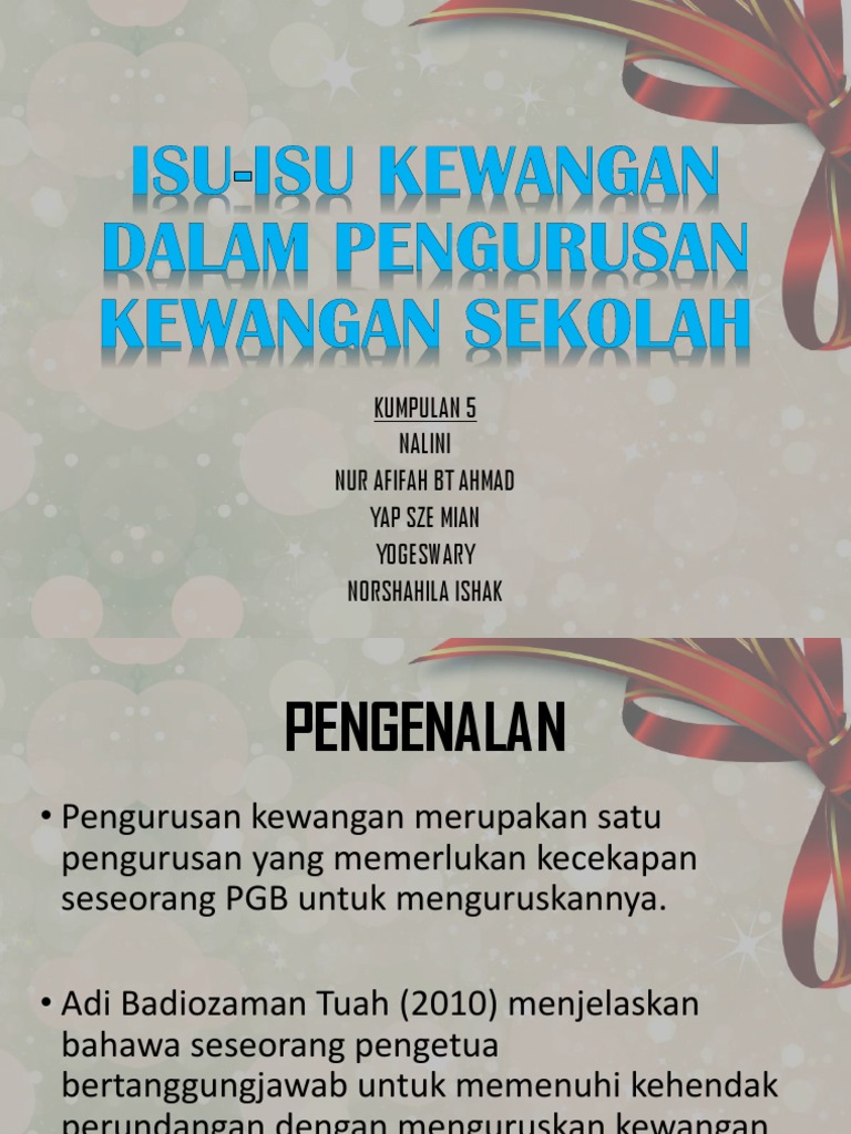 Topik 5 Isu Isu Kewangan Dalam Pengurusan Kewangan Sekolah Pdf