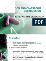 Evaluation and Classroom Instruction M Report
