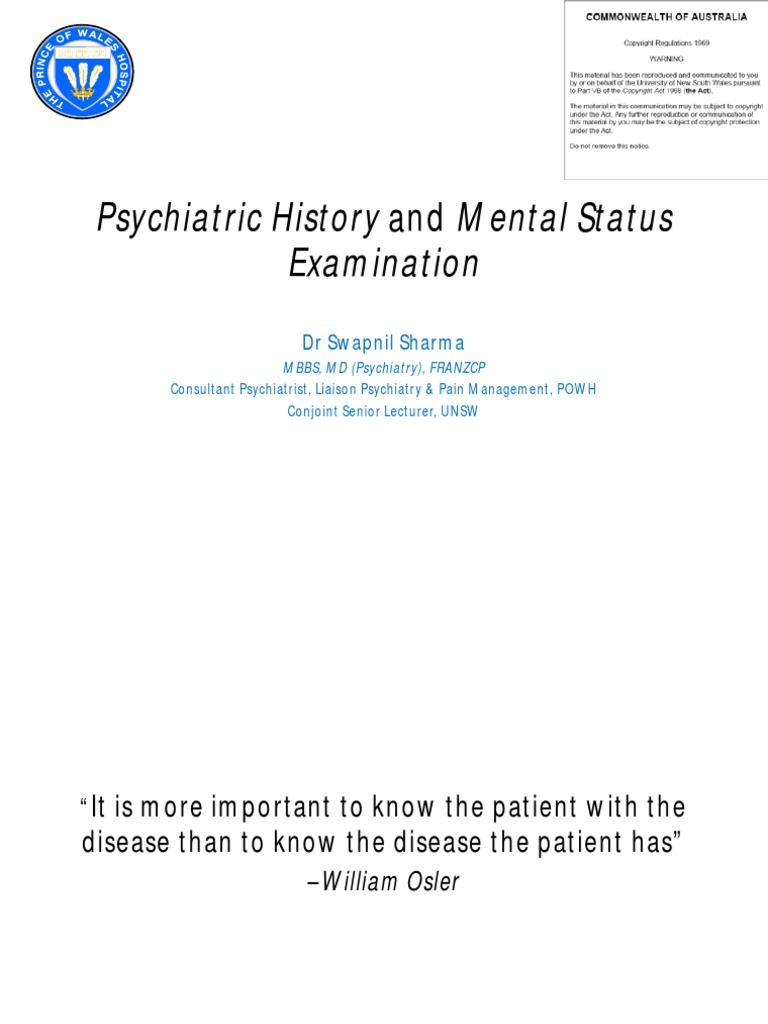 4 - Psychiatric History and Mental Status Examination | PDF | Delusion ...