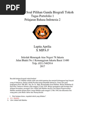 Kumpulan Soal Pilihan Ganda Biografi Tokoh