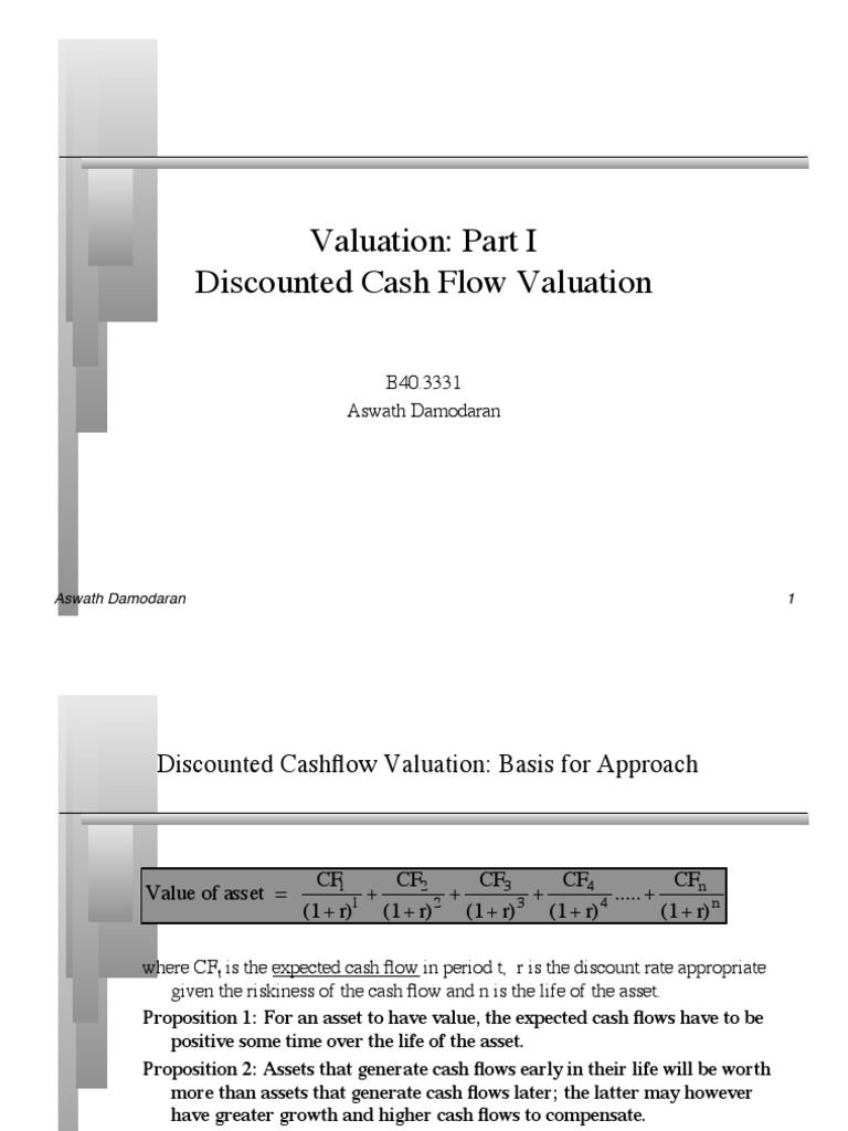 Discounted Cash Flow Valuation Guide | PDF | Discounted Cash Flow ...