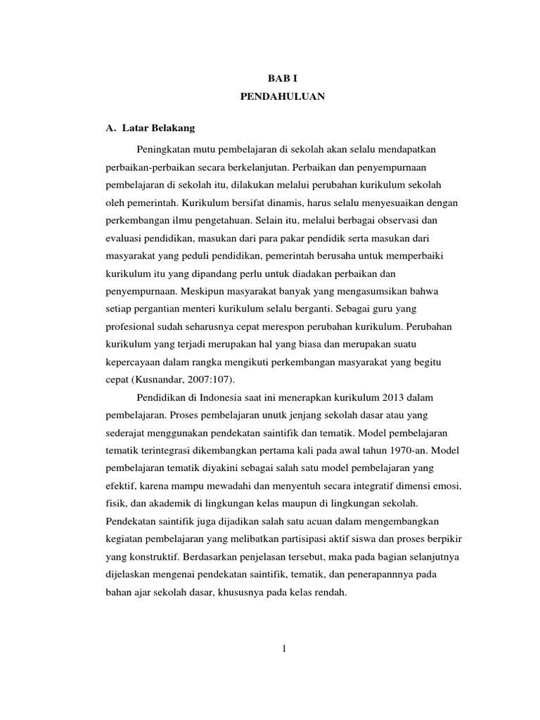 Makalah Pendektan Saintifik Dan Tematik Integratif Pdf