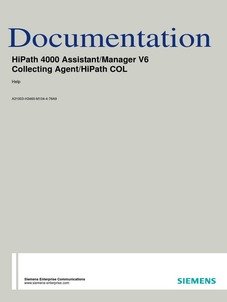Collecting Agent HiPath COL PDF | PDF | Parameter (Computer Programming ...