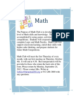Math Club Flyer Sample PDF