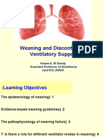 Weaning and Discontinuing Ventilatory Support: Hanaa A. El Gendy Assistant Professor of Anesthesia and Icu (Asuh (