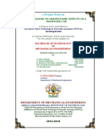 A Project Work On: CFD Analysis On Aerodynamic Effects On A Passenger Car