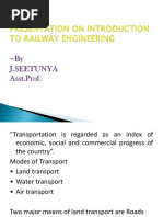 Basic Introduction and Geometric Design of Railways