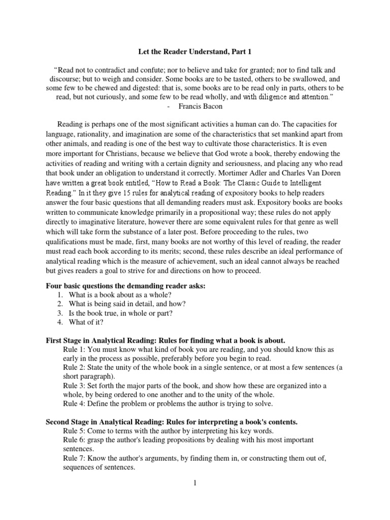 Mastering Analytical Reading Techniques | PDF | Reading (Process ...