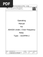 Operating Manual For ASHIDA Under / Over Frequency Relay Type: - AUOFMR-2