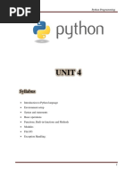 Python - UNIT 4 PDF