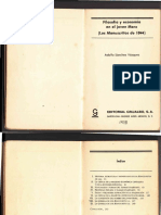 Adolfo Sánchez Vázquez. Filosofía y economía en el joven Marx (los Manuscritos de 1844). 