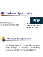 Business Opportunity Identification and Selection