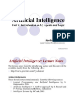 Artificial Intelligence: Unit 1: Introduction To AI, Agents and Logic