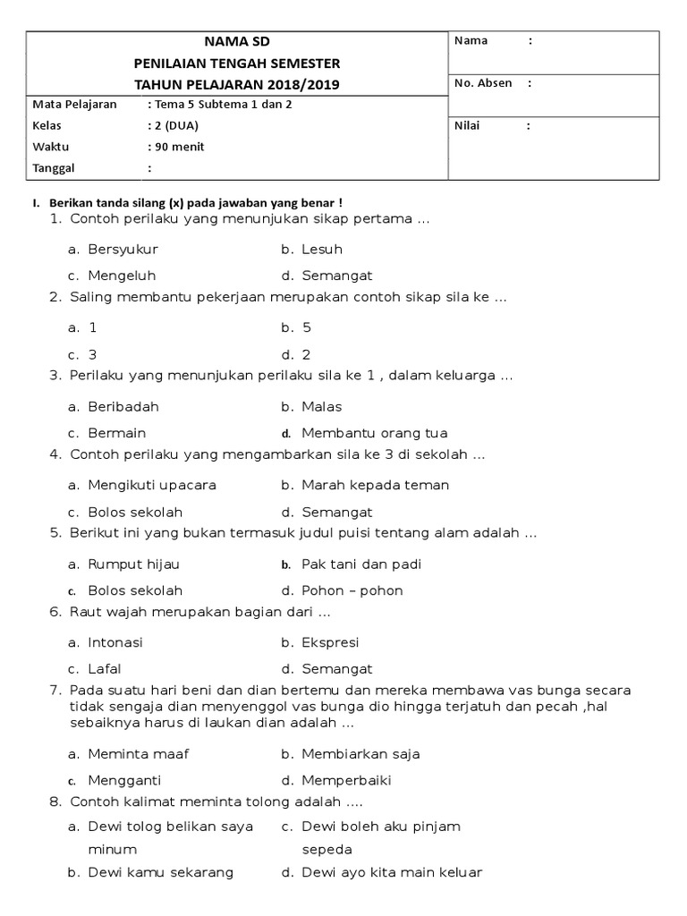 Jurnal Kelas 2 Sd K13 Rev 2017 1