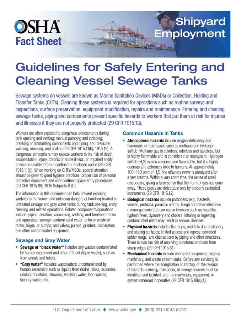 Guideline For Safely Entering and Cleaning Tanks | PDF | Occupational ...