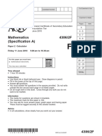 Mathematics 4306/2F (Specification A)