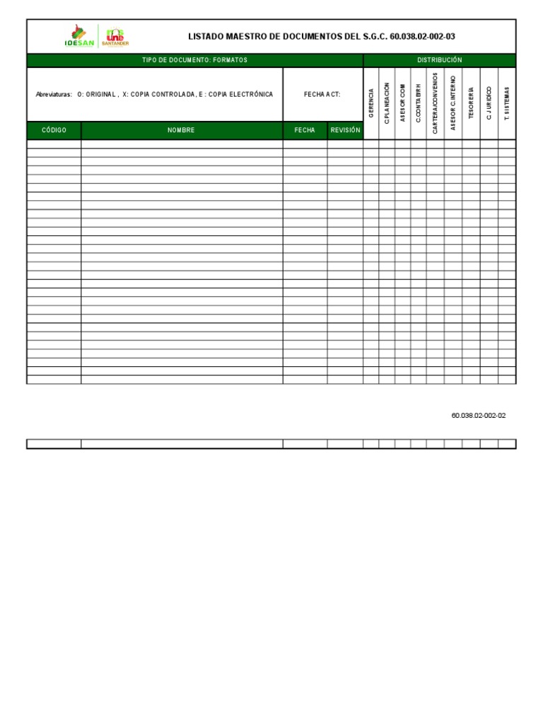 Listado Maestro de Documentos S.G.C. | PDF | Responsabilidad | Liderazgo