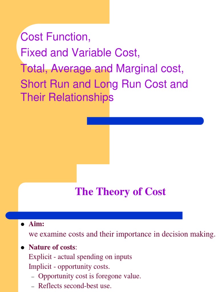 Cost Theory Guide Short and Long Run Costs Explained PDF Long Run