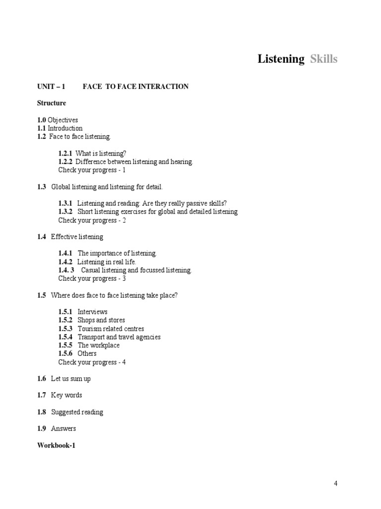 Listening Skills PDF | PDF | Conversation | Tourism