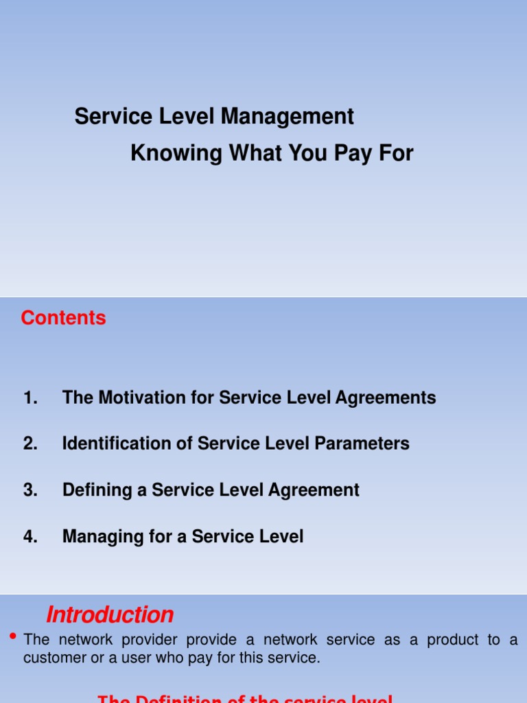Service Level Management Knowing What You Pay For | PDF | Service Level ...