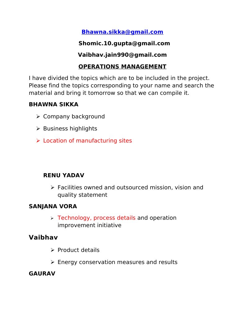 Operations Management Project Plan | PDF | Technology & Engineering