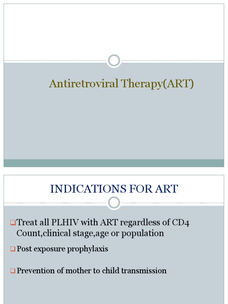 Antiretroviral Therapy (ART) | Download Free PDF | Management Of Hiv ...