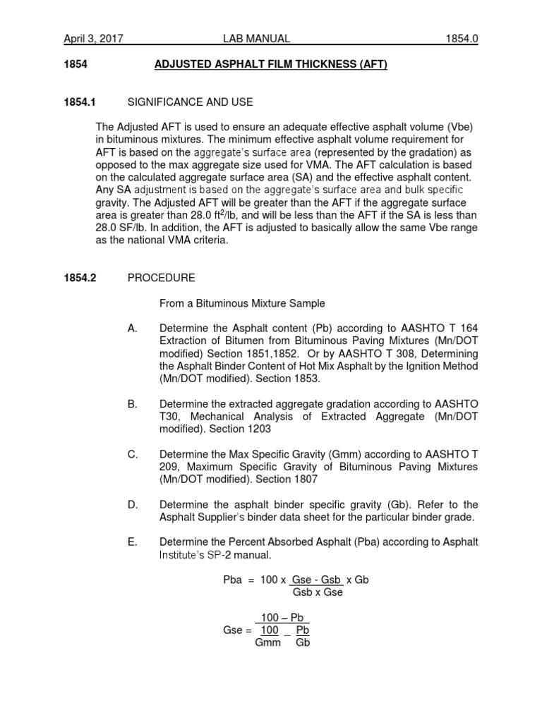 Adjusted Asphalt Film Thickness Guide | PDF | Asphalt | Road Surface