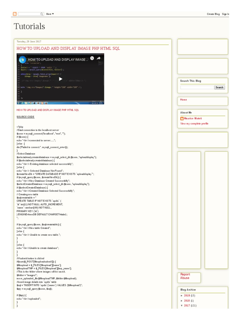 How To Save and Retrieve Image From Mysql Database Using PHP | PDF | My ...