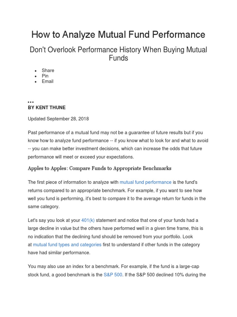 Analyzing Mutual Fund Performance | PDF | Beta (Finance) | Sharpe Ratio