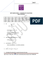 Neet Sample Paper - 1 (Answer Key & Solutions) Part A (Physics)