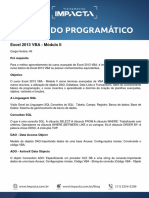 Conteúdo Programático - Excel 2013 VBA - Módulo II