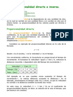 Proporcionalidad Directa e Inversa