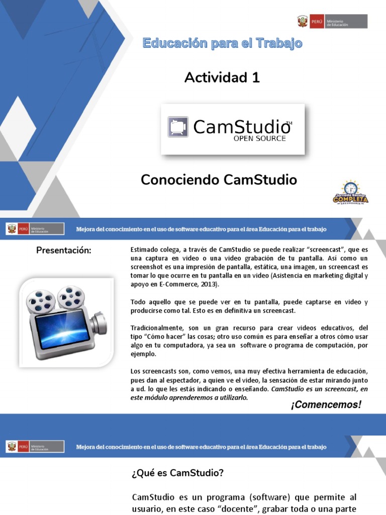 2 1. Tutorial Conociendo CamStudio PDF | PDF | Programa de computadora ...