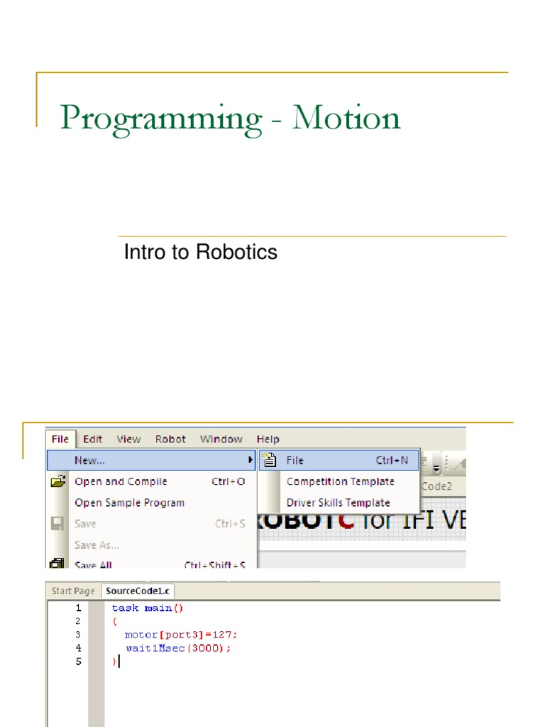 ROBOTC Motors and Sensors Setup Guide | PDF | Robot | Robotics